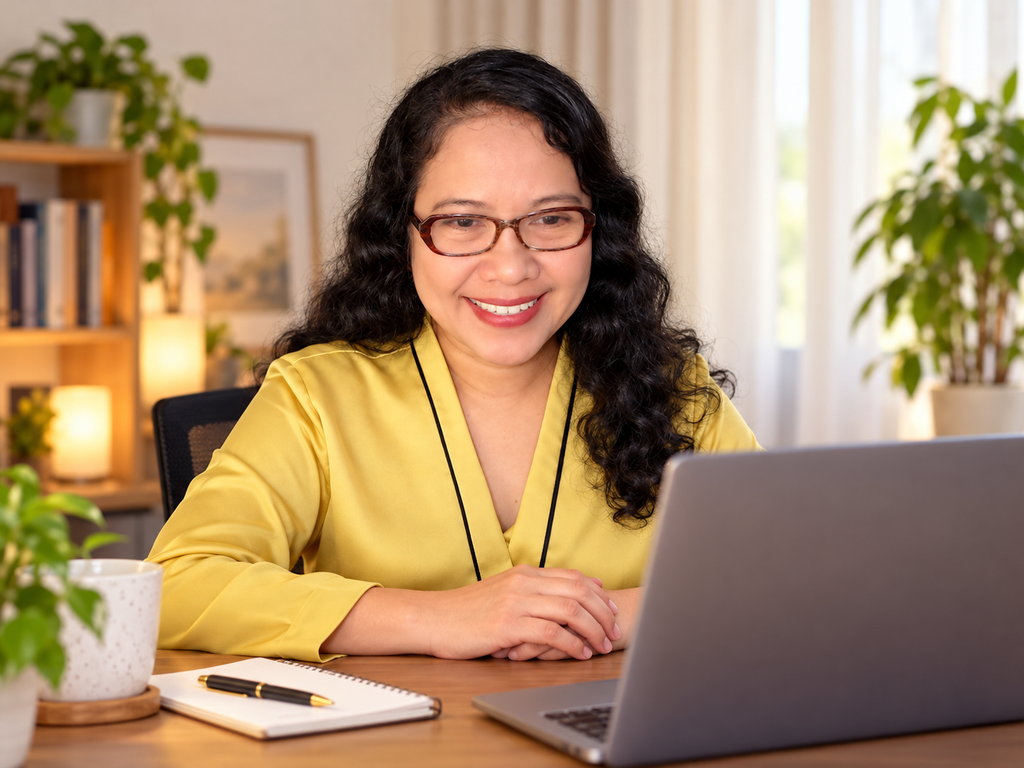 Warm Home Office Video Consultation